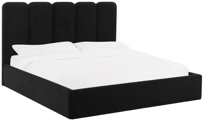 Palani Black Velvet King Bed