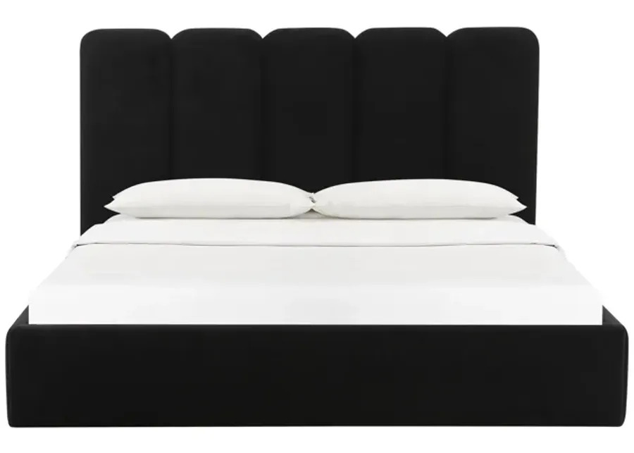 Palani Black Velvet King Bed