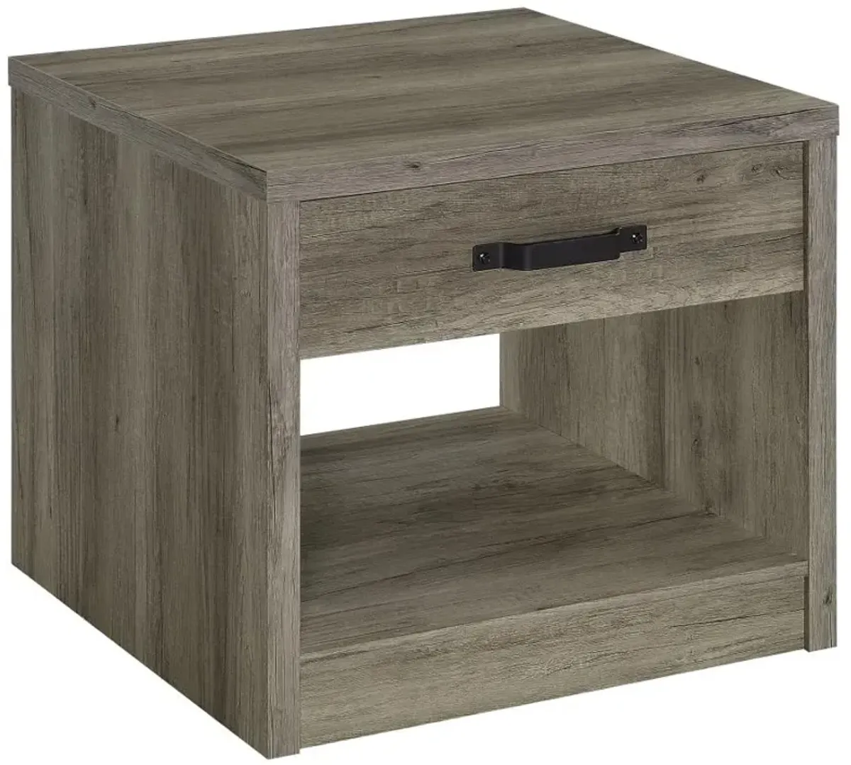 Felix 1-drawer Square Engineered Wood End Table Grey Driftwood