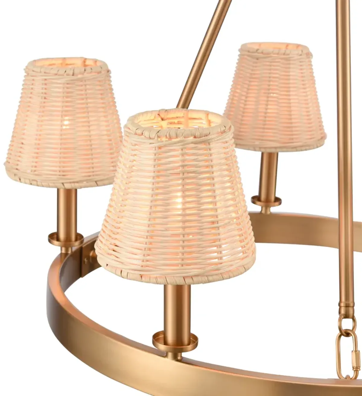 Rydell 24.5'' Wide 5-Light Chandelier - Brushed Gold and Rattan