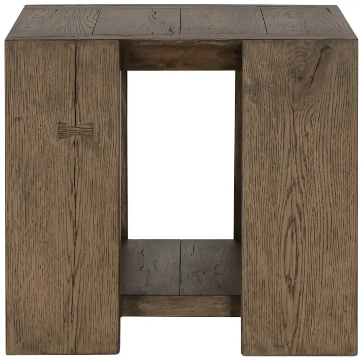 Troy Oak End Table In Antique Brown