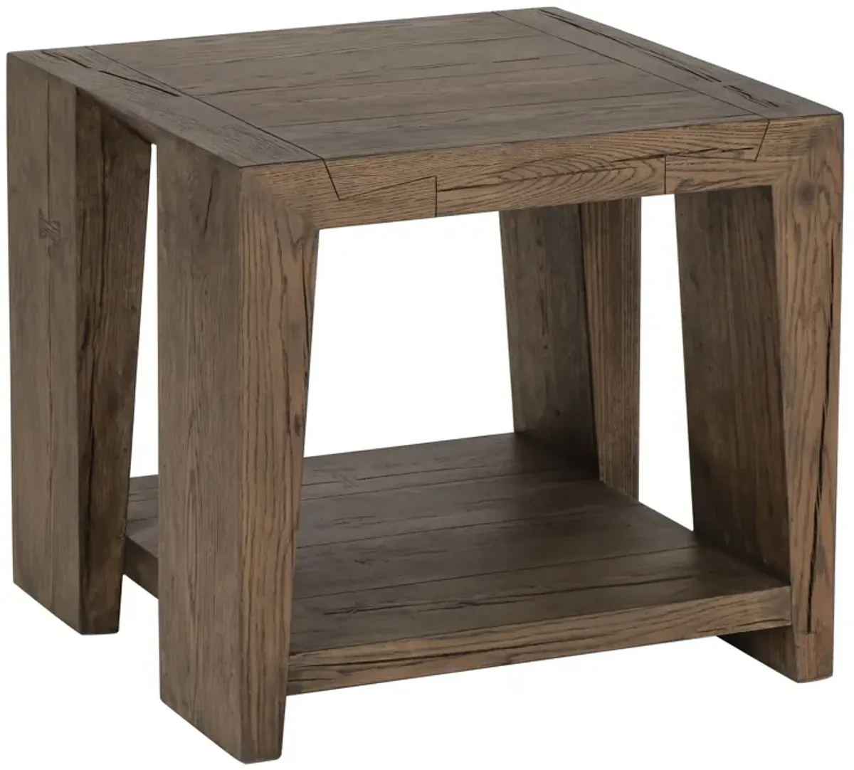 Troy Oak End  Table in Antique Brown