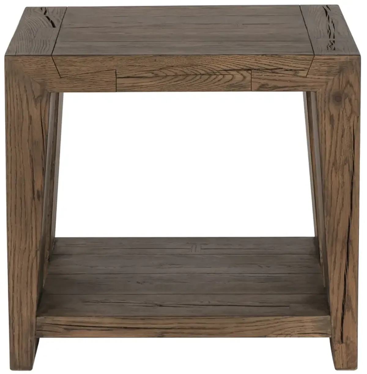 Troy Oak End  Table in Antique Brown