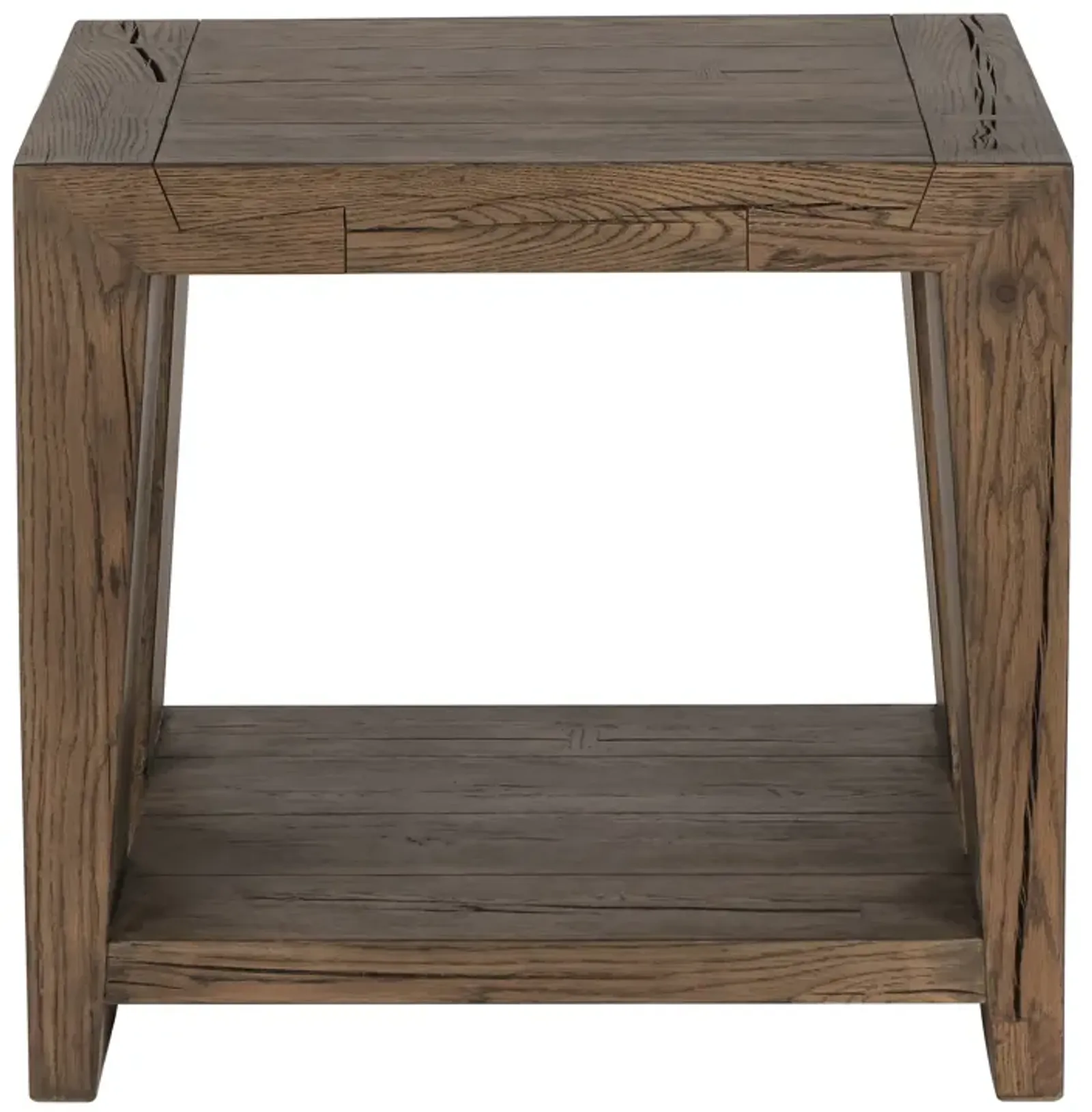 Troy Oak End Table In Antique Brown