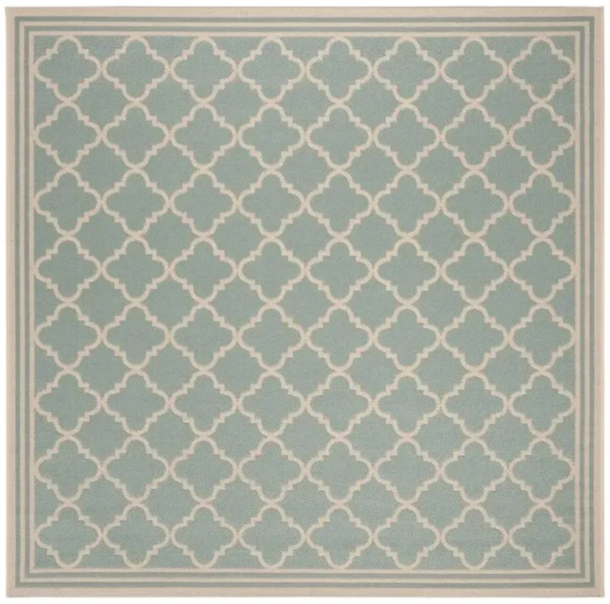 Safavieh BEACH HOUSE Collection BHS121K-6SQ Aqua / Cream 6'-7" X 6'-7" Square