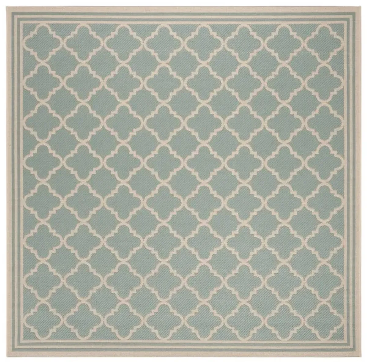 Safavieh BEACH HOUSE Collection BHS121K-6SQ Aqua / Cream 6'-7" X 6'-7" Square