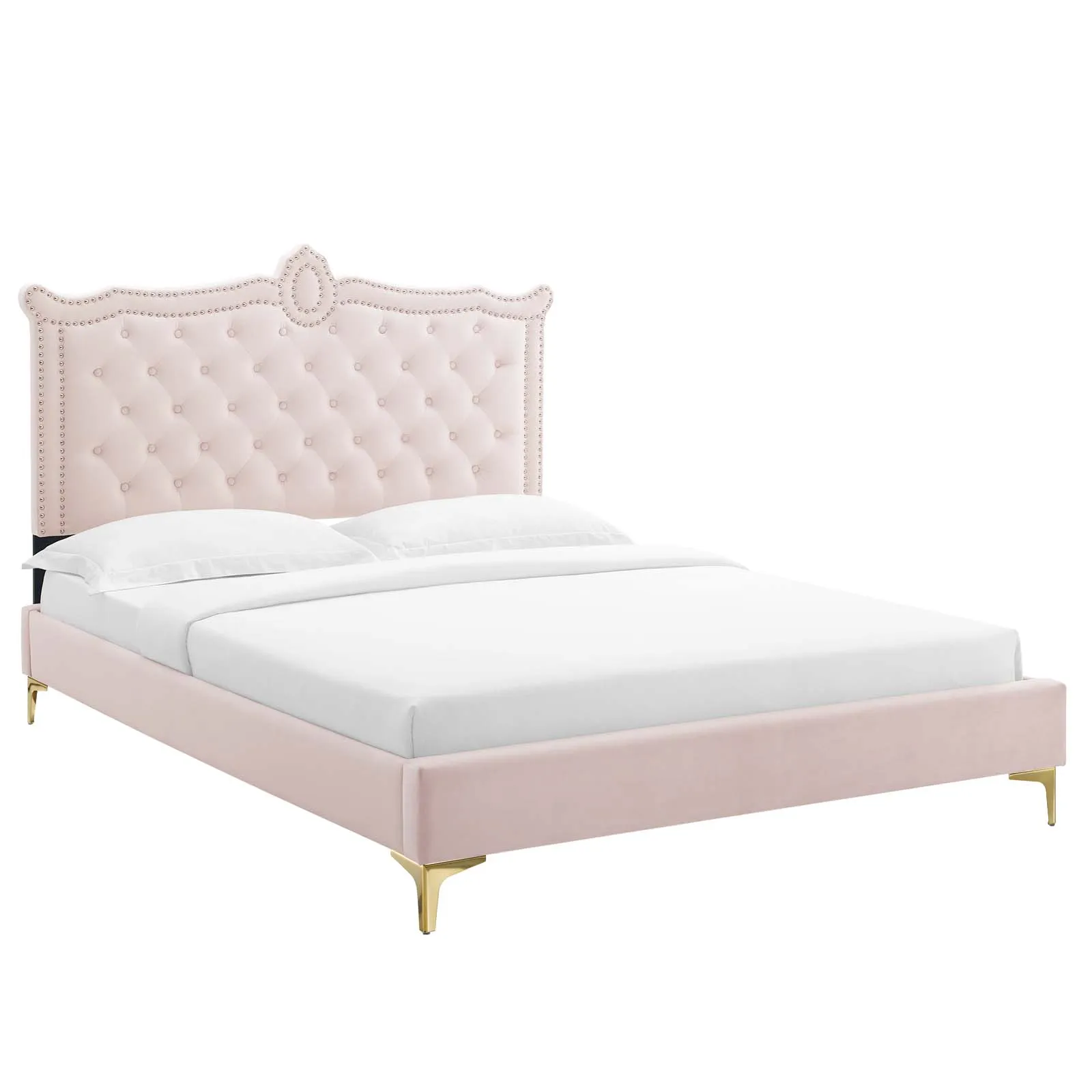 Clara Performance Velvet Queen Platform Bed