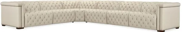 Savion Deux 6 Seat Sectional with Four Power Recliners and Seven Power Headrests
