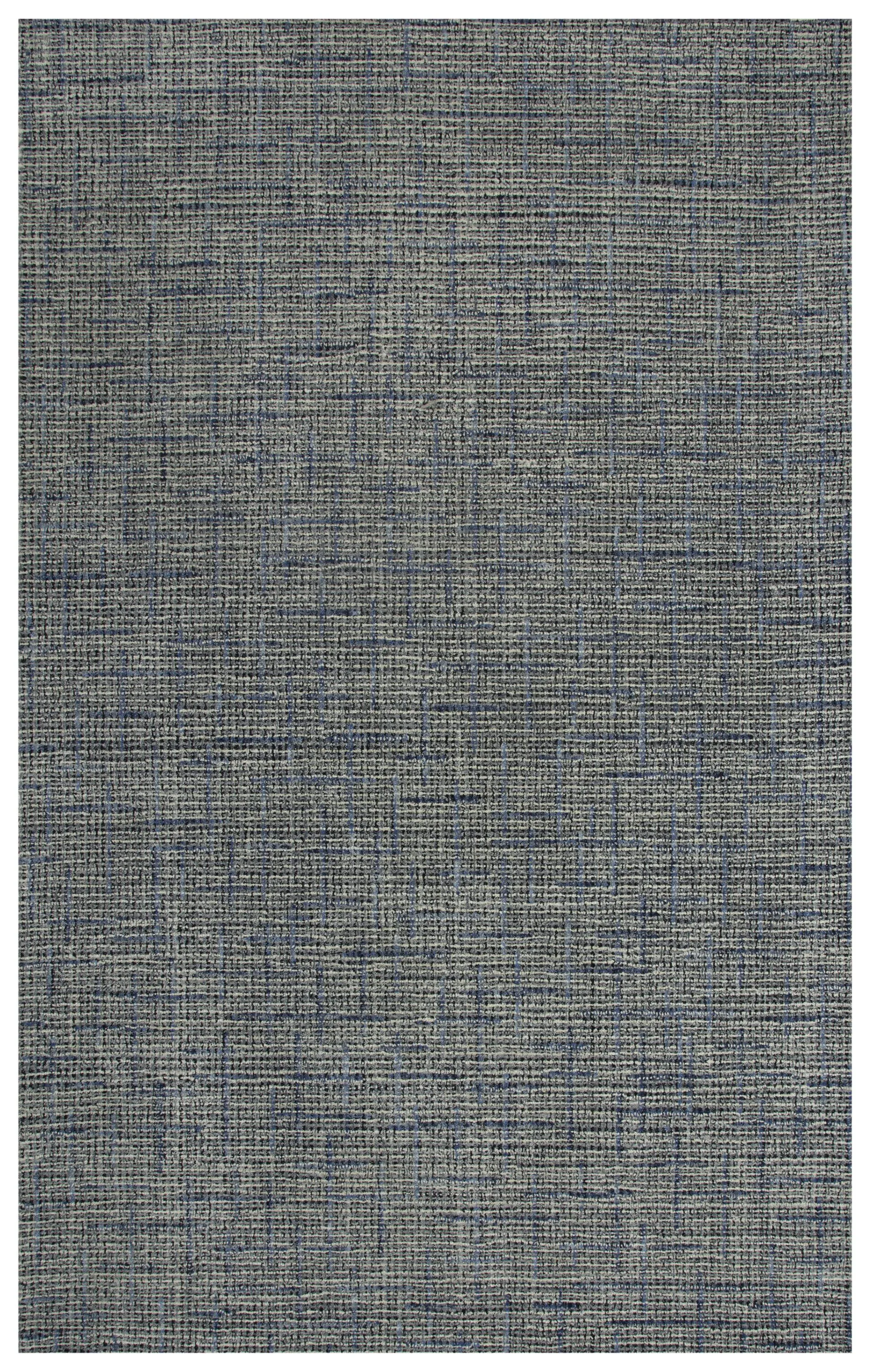 Ironwood Blue Checked/Solid Wool 5' x 7'6" Rectangle Rug