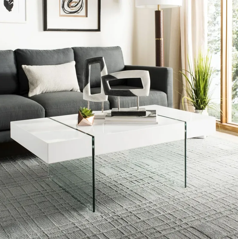 JACOB RECTANGULAR GLASS LEG MODERN COFFEE TABLE