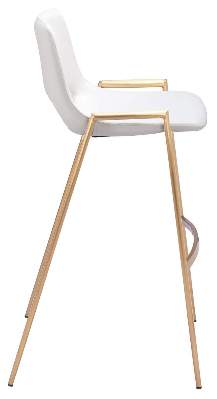 Desi Barstool (Set of 2) White & Gold