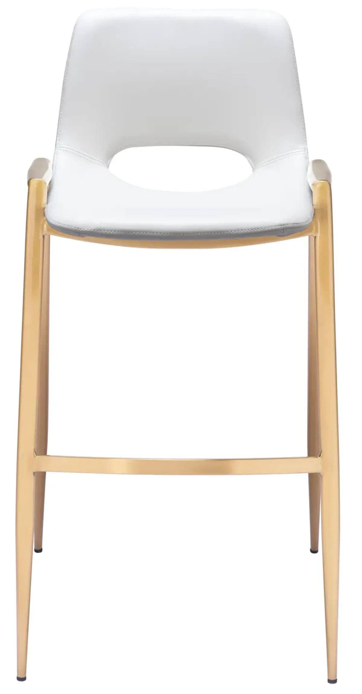 Desi Barstool (Set of 2) White & Gold