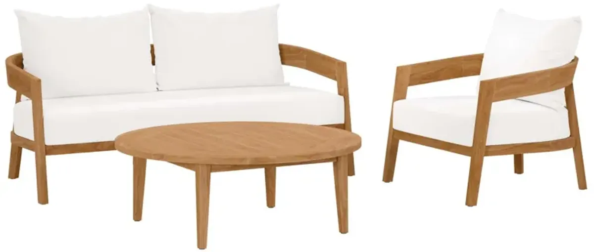 Brisbane 3-Piece Teak Wood Outdoor Patio Set