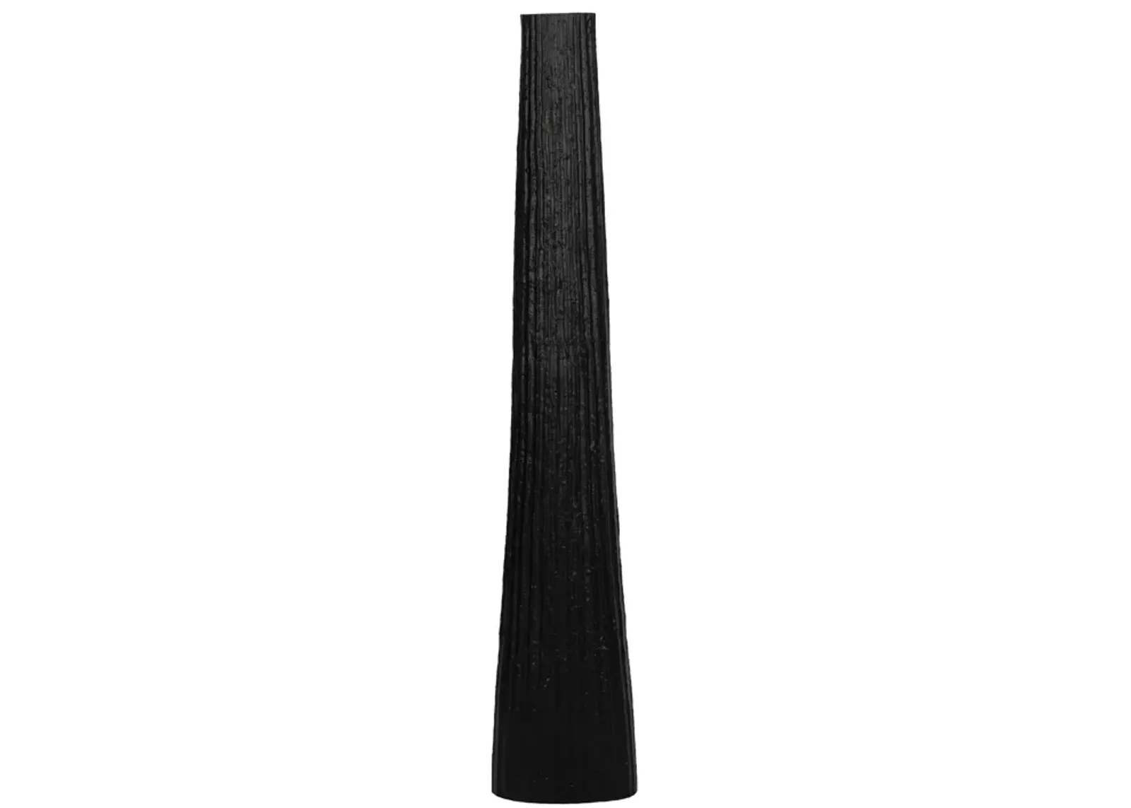 Metal, 58" Ribbed Floor Vase, Black