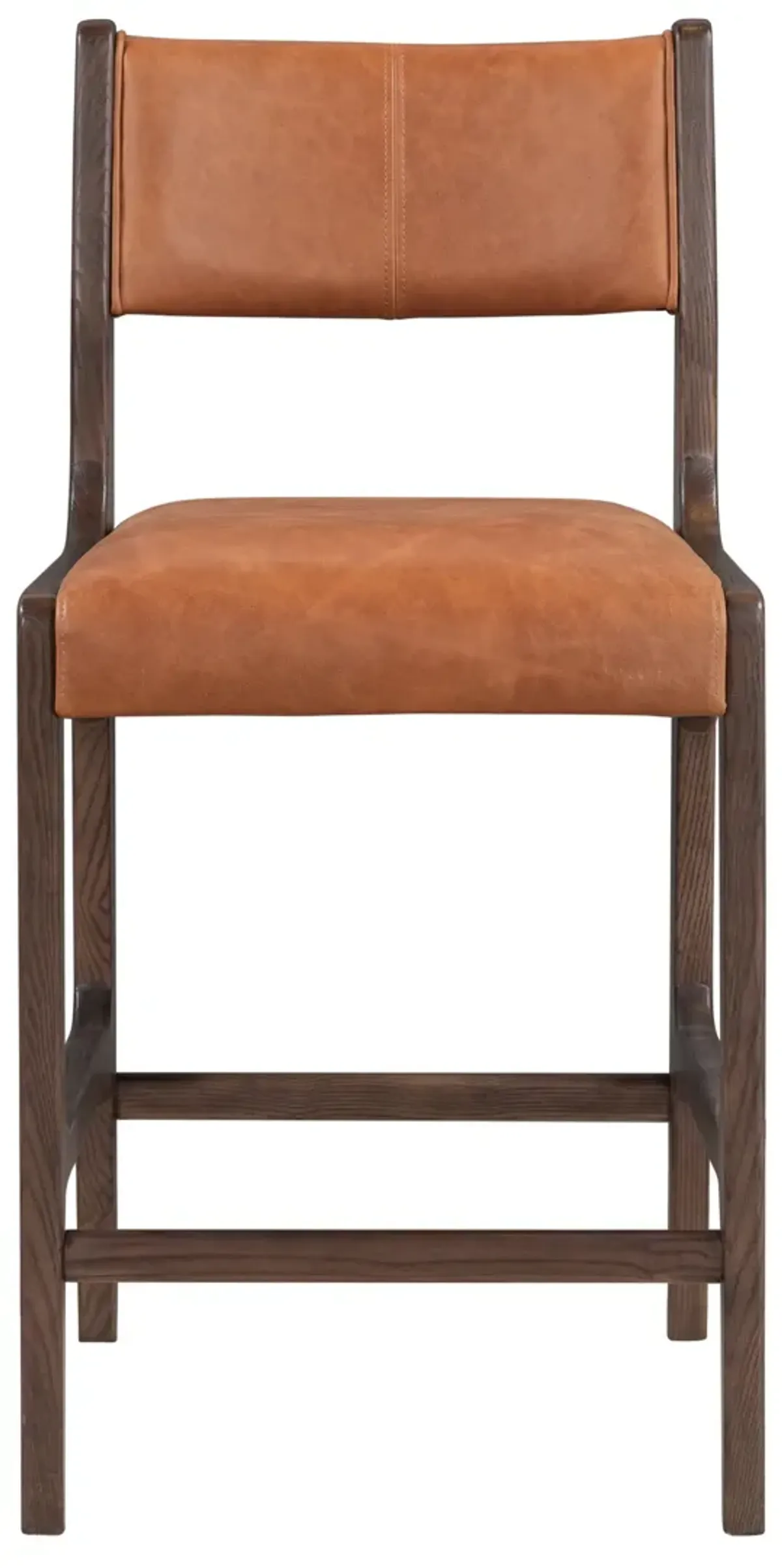 Wayne 28" Top Grain Leather Autumn Brown Counter Stool