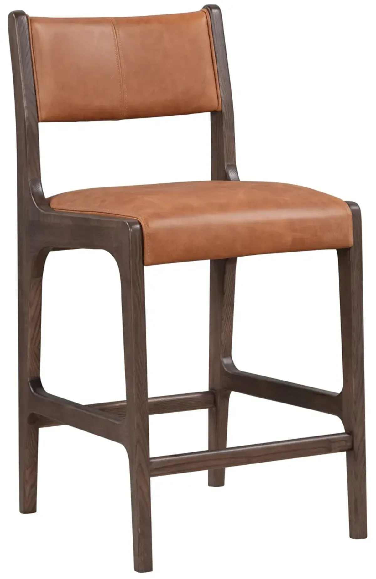 Wayne 28" Top Grain Leather Autumn Brown Counter Stool