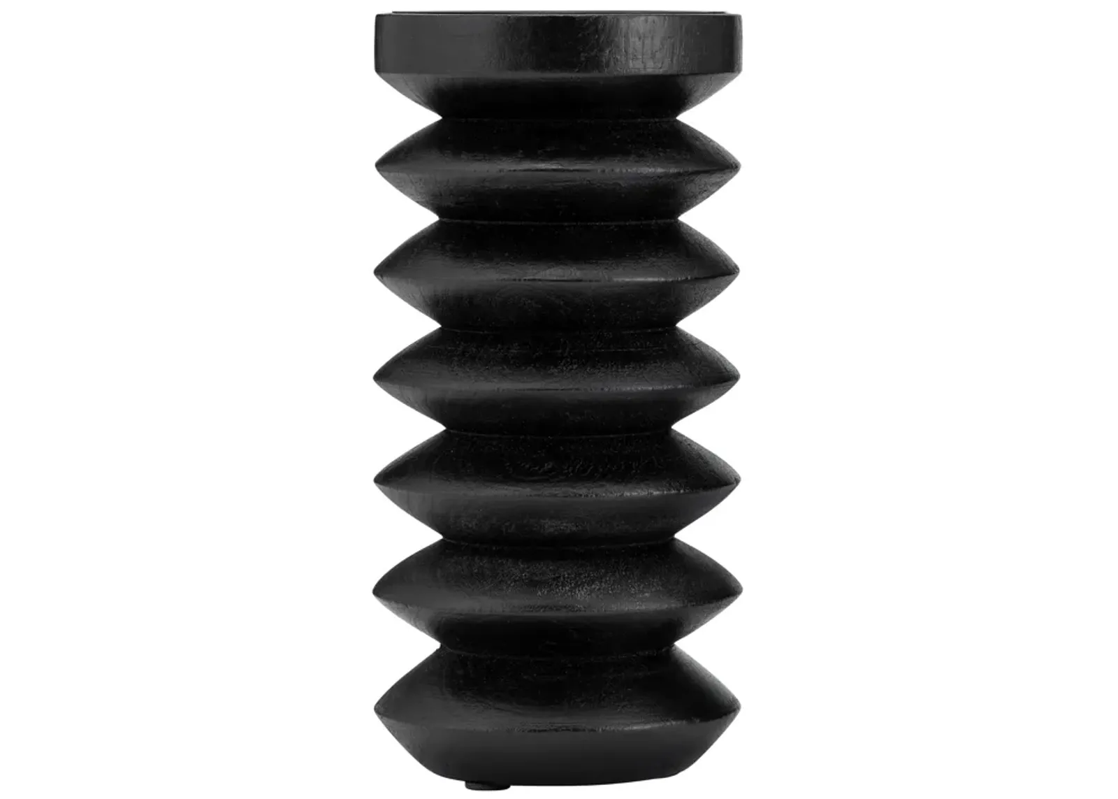 Wood, 8"h Accordion Candle Holder, Black