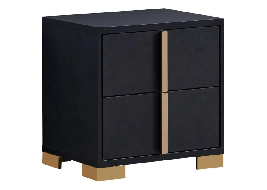 Marceline 2-drawer Nightstand Black