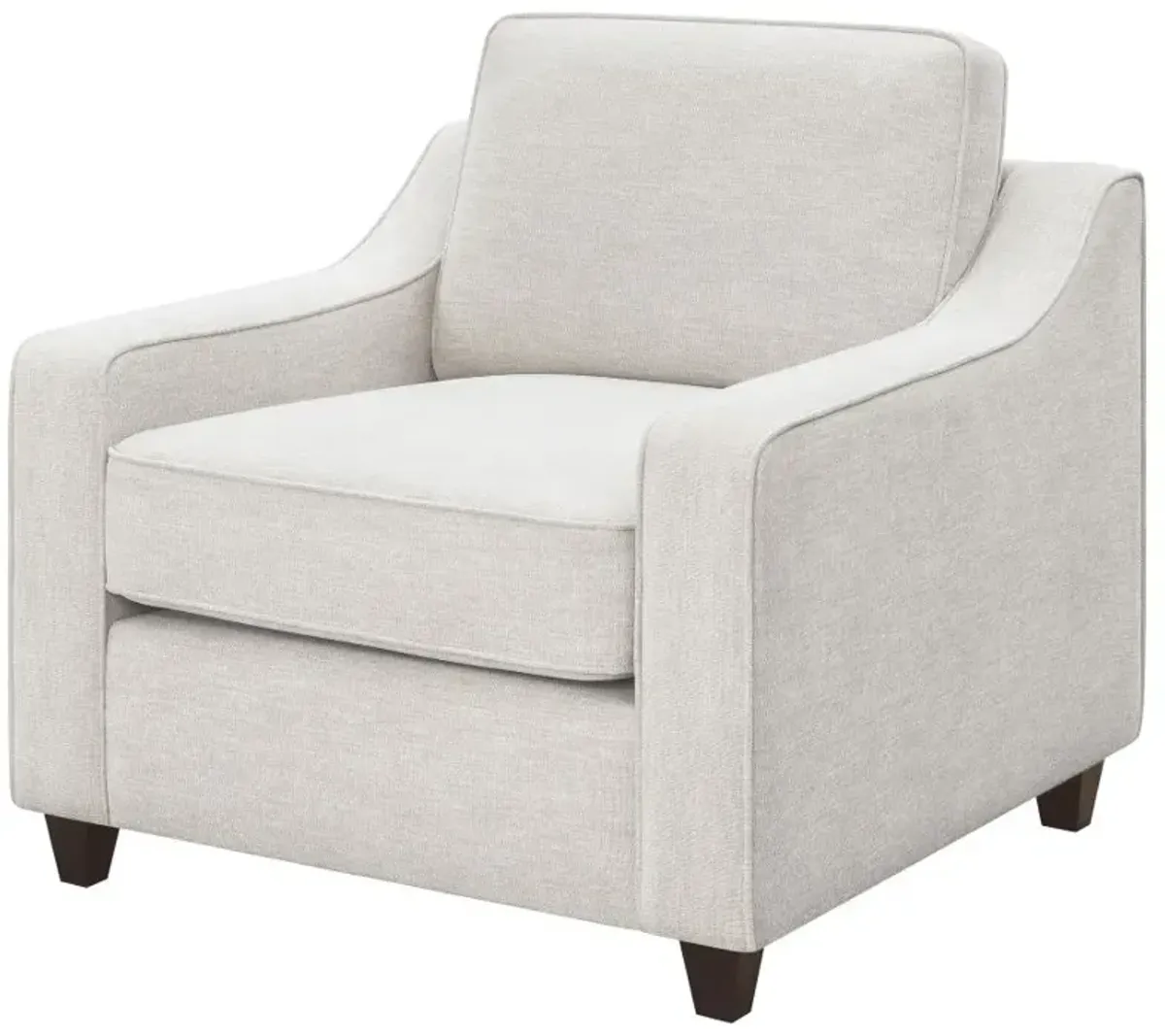 Christine Upholstered Cushion Back Chair Beige