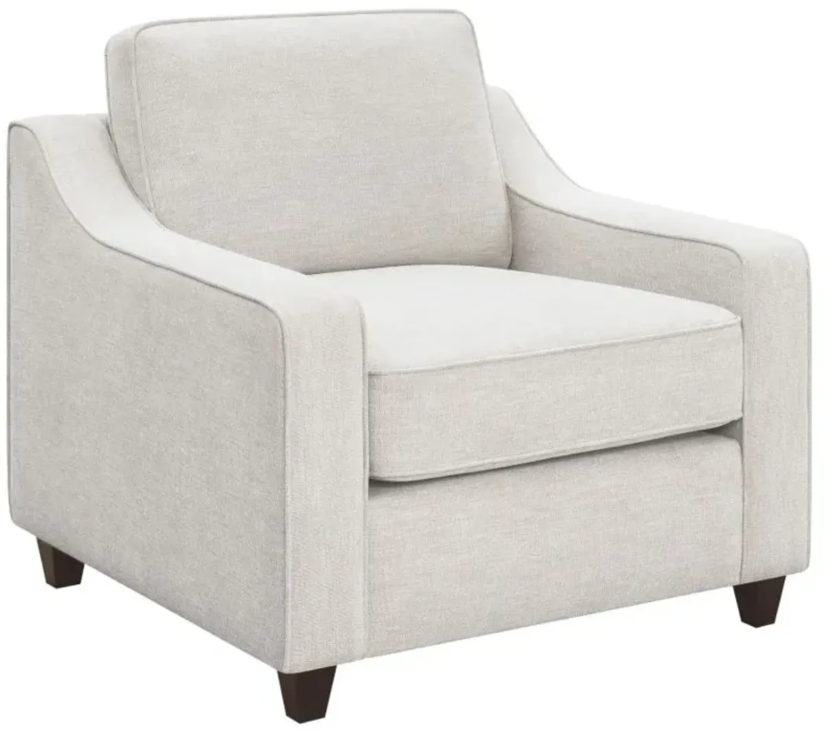 Christine Upholstered Cushion Back Chair Beige