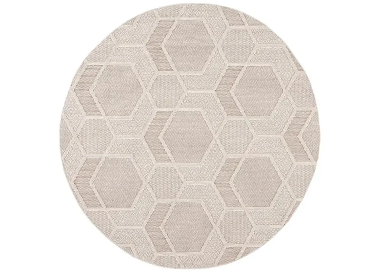 GLOBAL 406 Beige 6'-7' X 6'-7' Round Round Rug