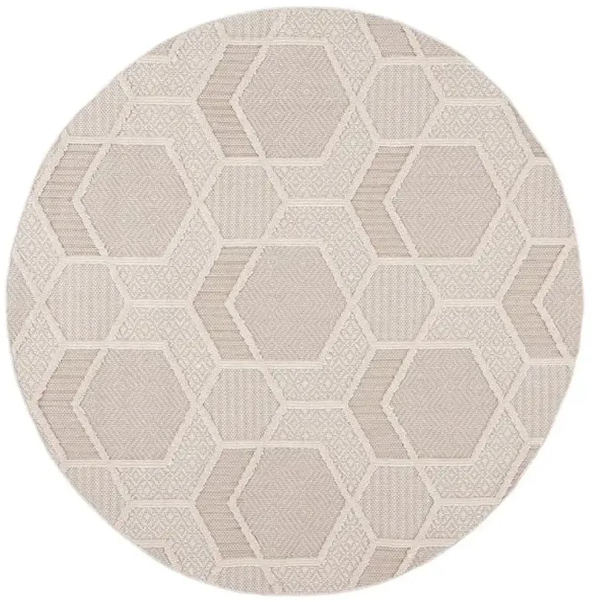 GLOBAL 406 Beige 6'-7' X 6'-7' Round Round Rug