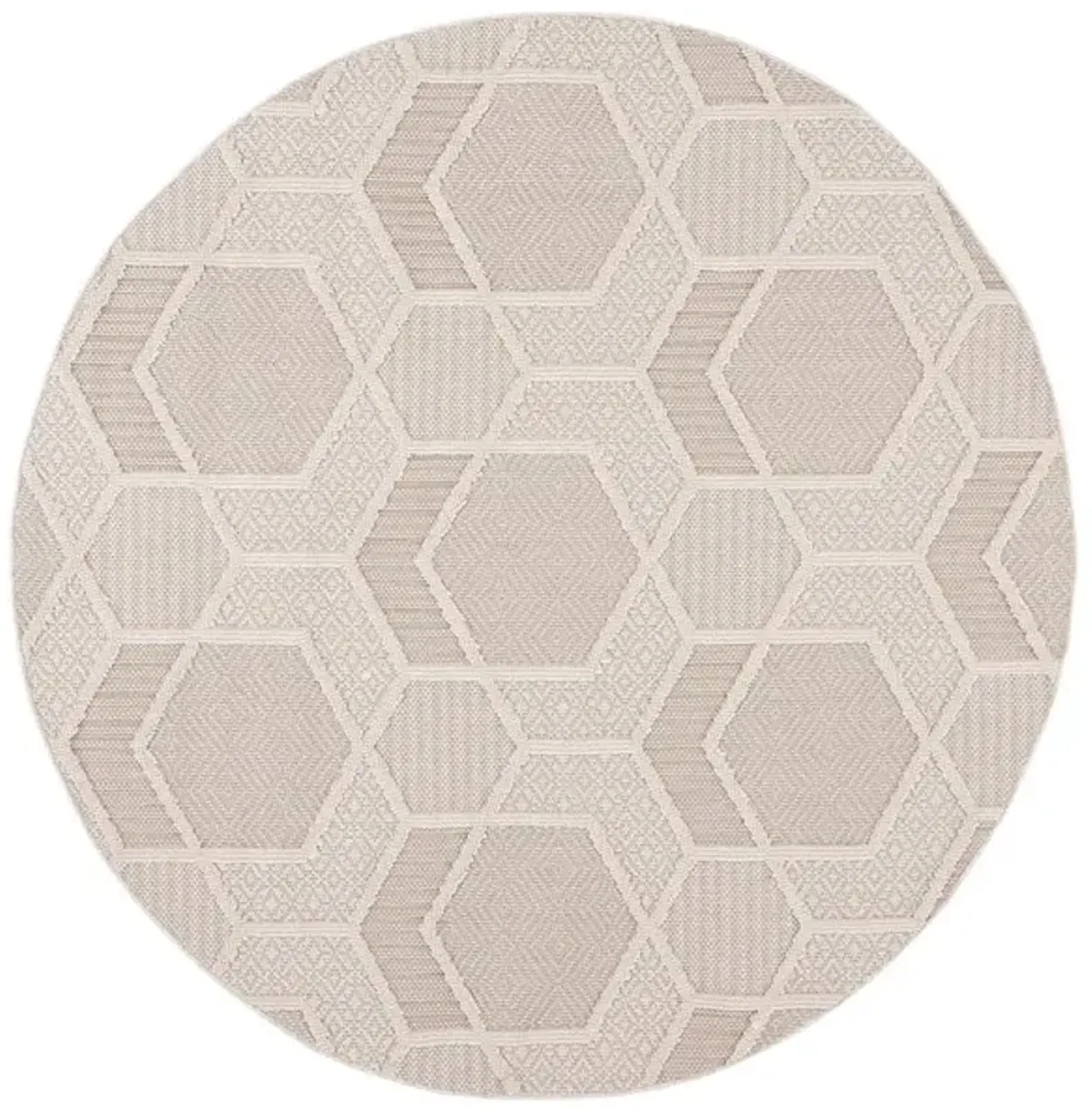 GLOBAL 406 Beige 6'-7' X 6'-7' Round Round Rug