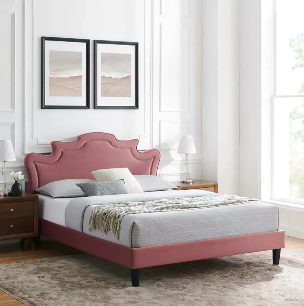 Neena Performance Velvet Twin Bed