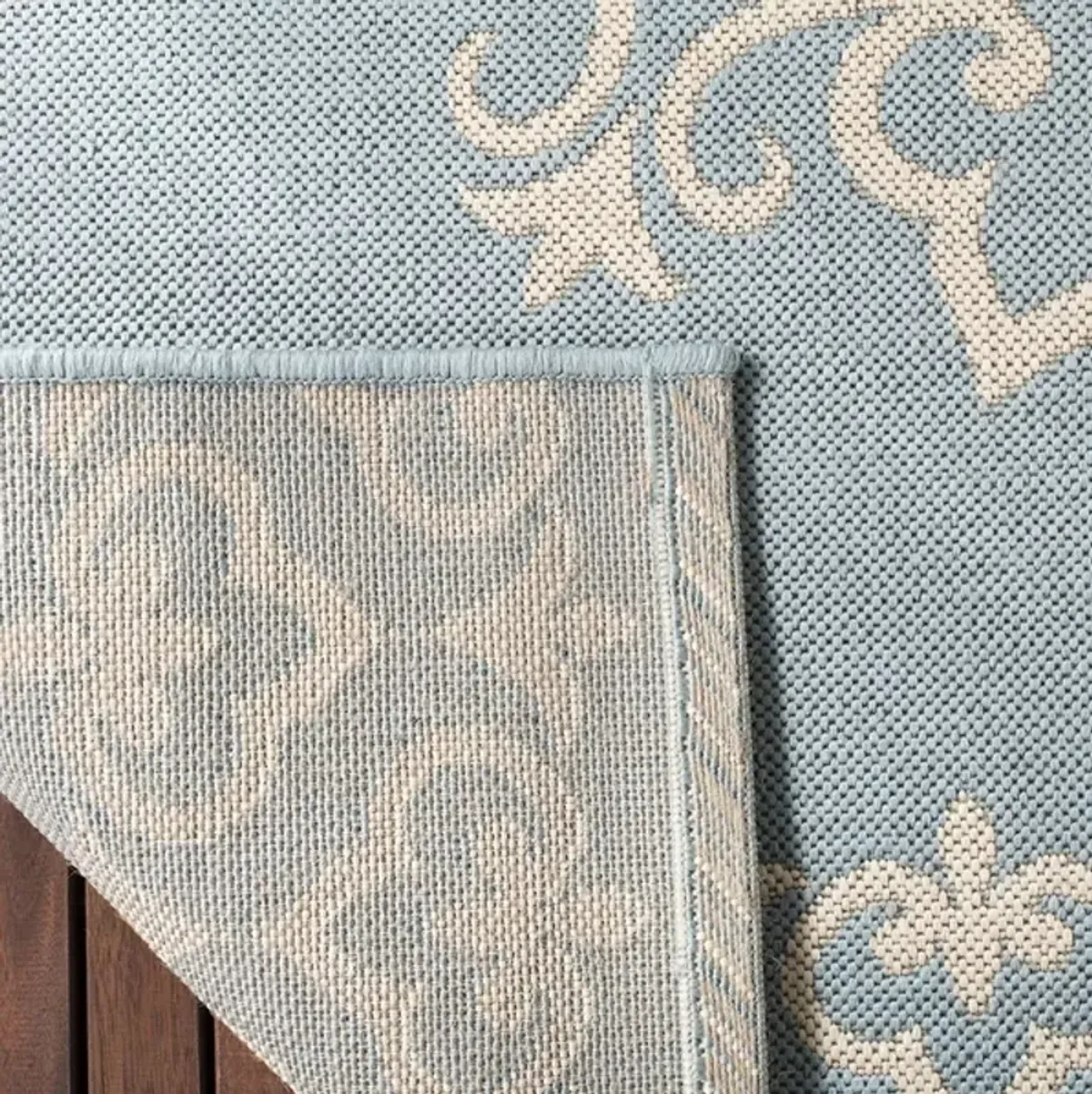 Safavieh BEACH HOUSE Collection BHS183L-9 Cream / Aqua 9' X 12'