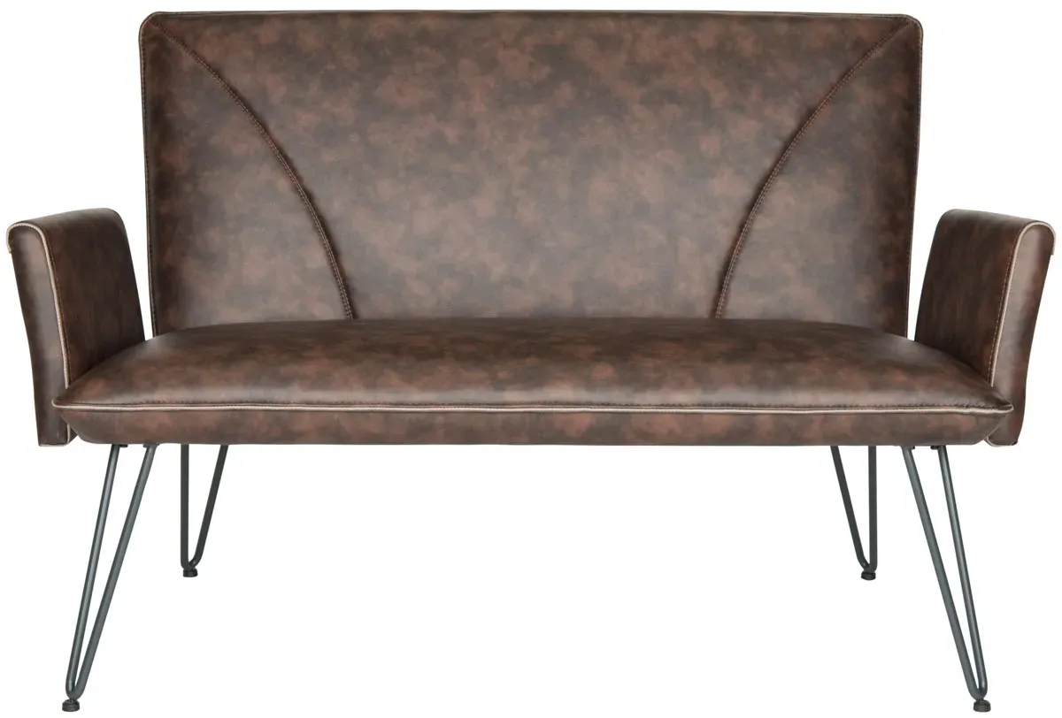 JOHANNES MID CENTURY MODERN LEATHER SETTEE