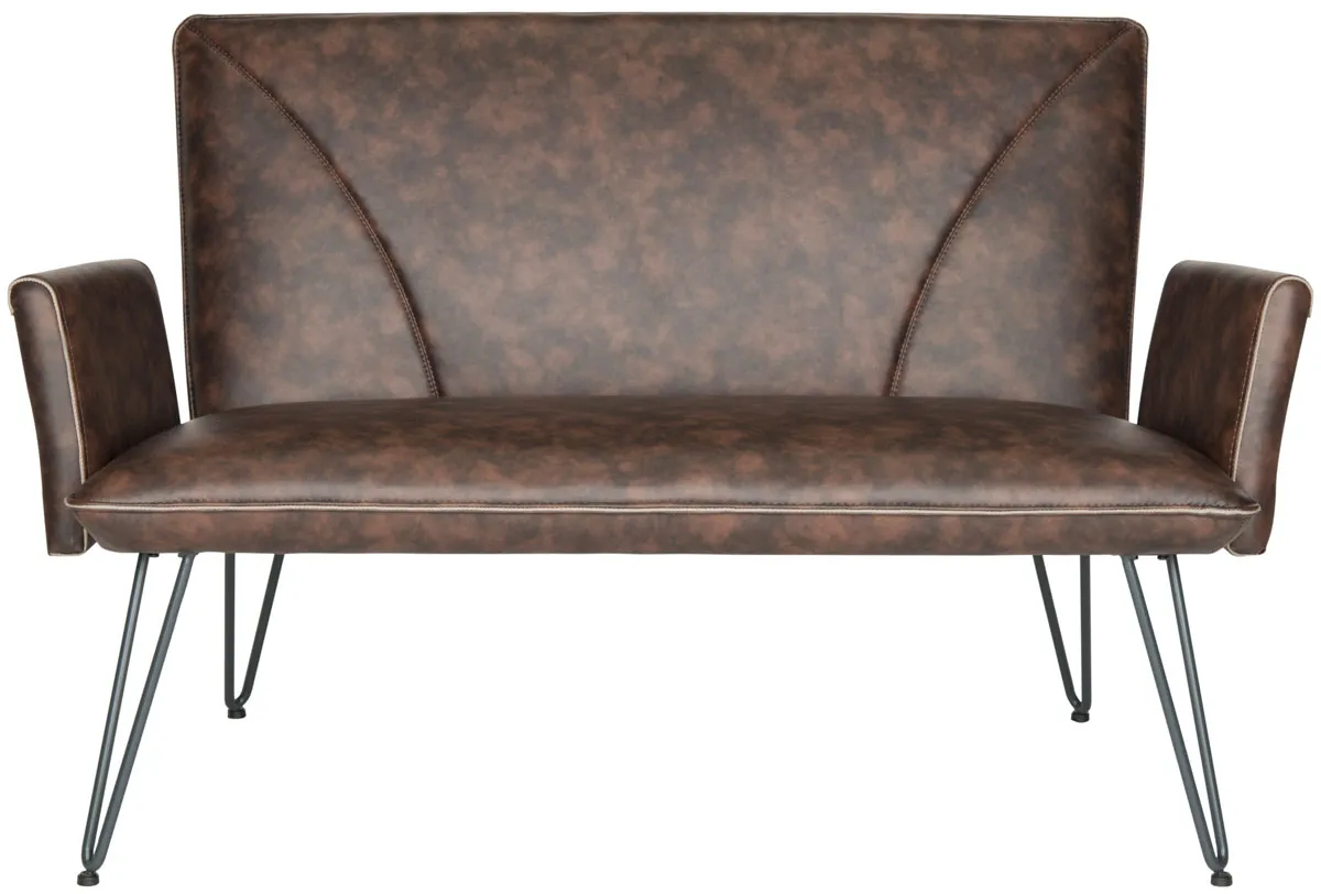 JOHANNES MID CENTURY MODERN LEATHER SETTEE