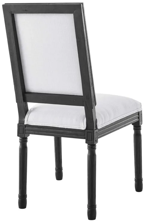 Court French Vintage Upholstered Fabric Dining Side Chair