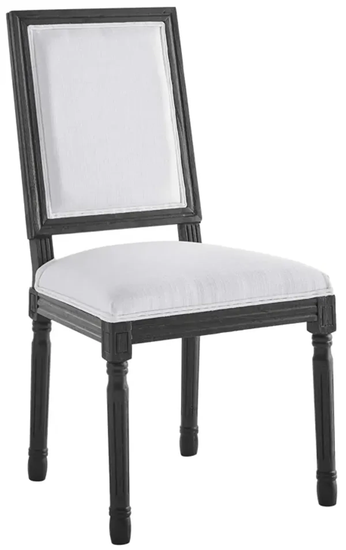 Court French Vintage Upholstered Fabric Dining Side Chair