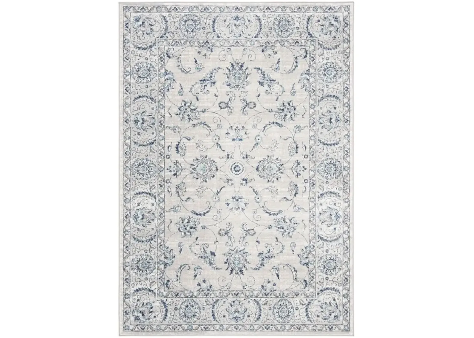 Brentwood 854 Light Grey / Blue 9' X 12' Large Rectangle Powerloomed Rug