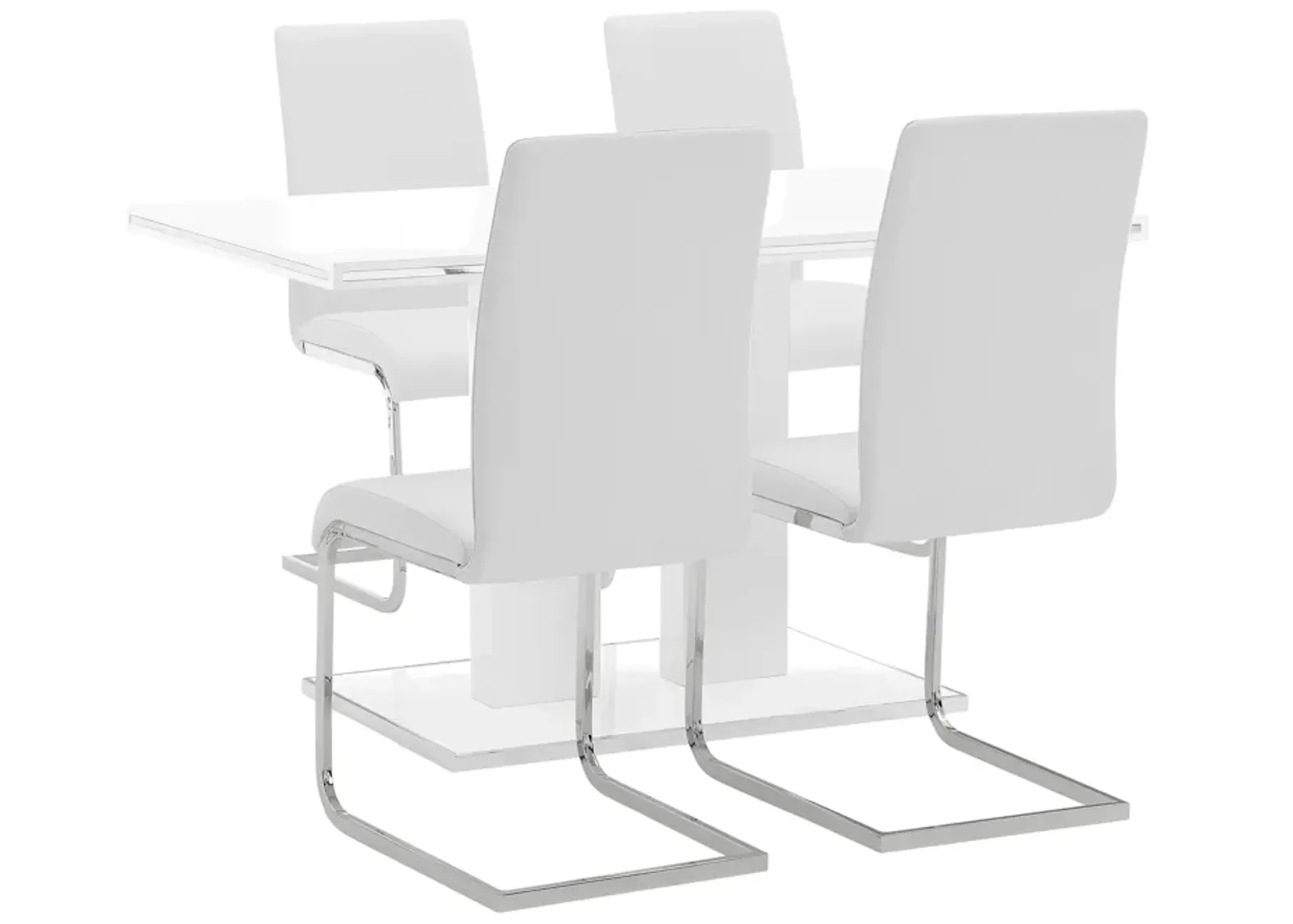 Amanda 5 Piece White Rectangular Dining Set