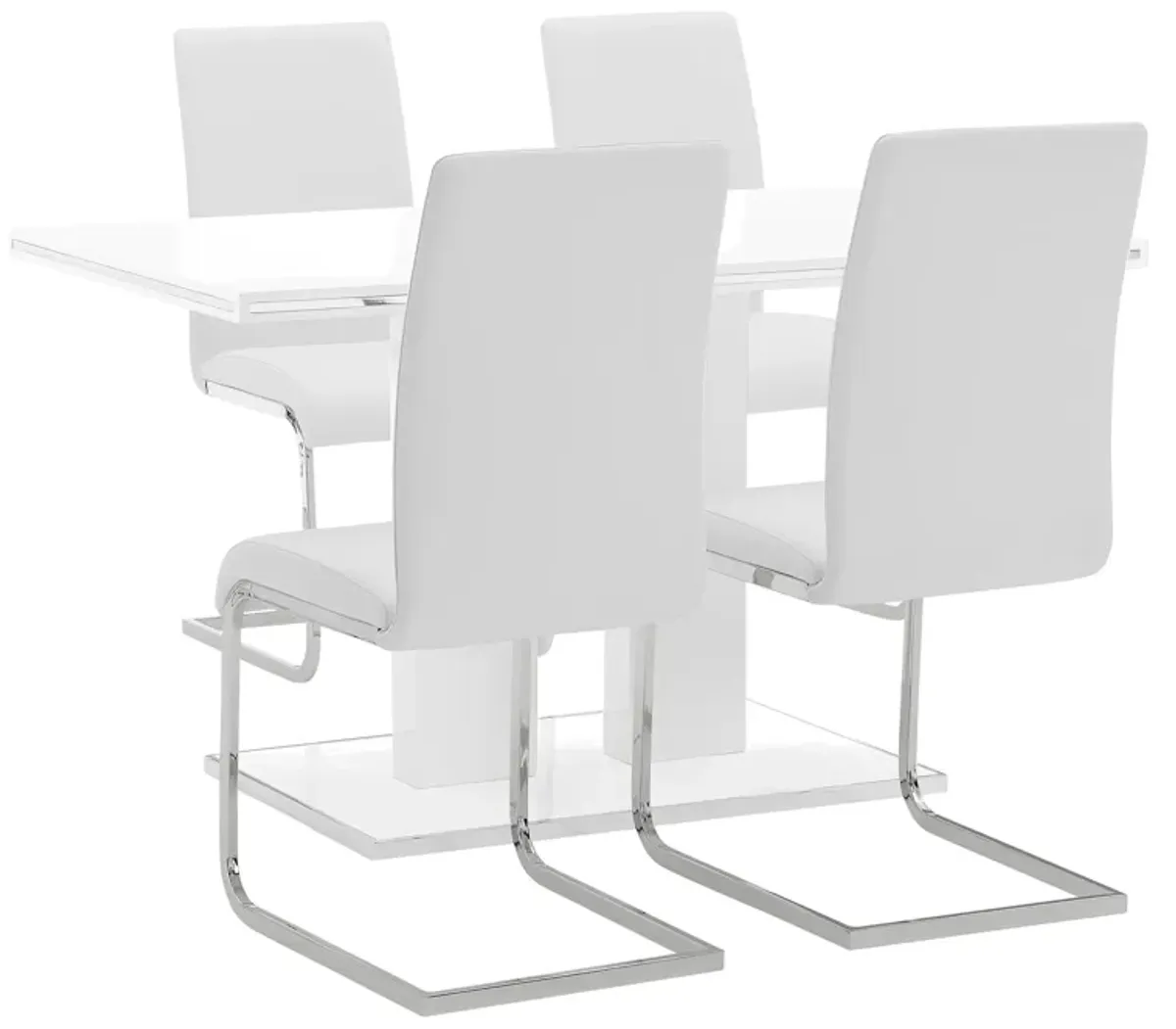 Amanda 5 Piece White Rectangular Dining Set