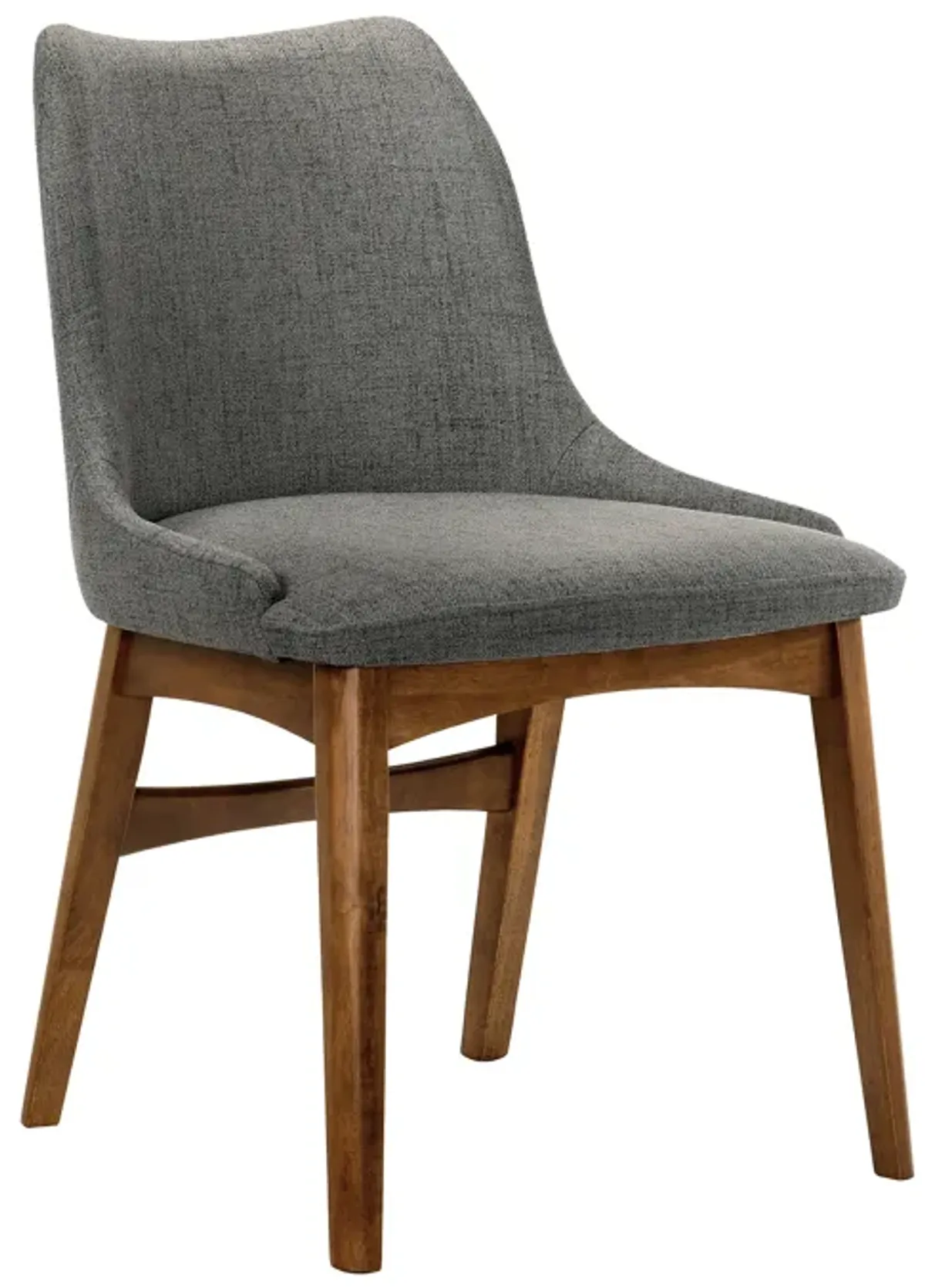 Azalea Charcoal Fabric and Walnut Wood Dining Side Chairs - Set of 2