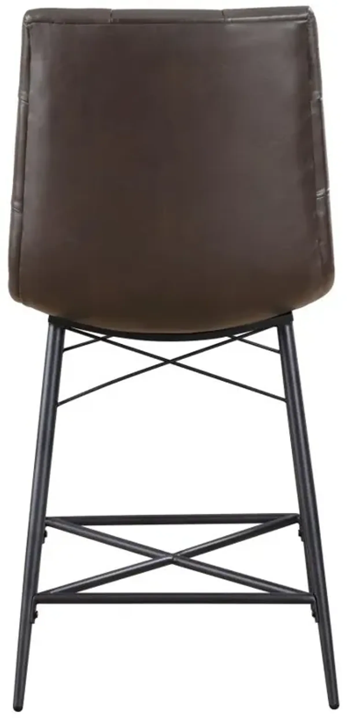 Aiken Upholstered Tufted Counter Height Stools Brown (Set of 2)