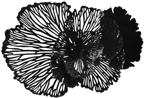 Flower Medium Black Metal Wall Art