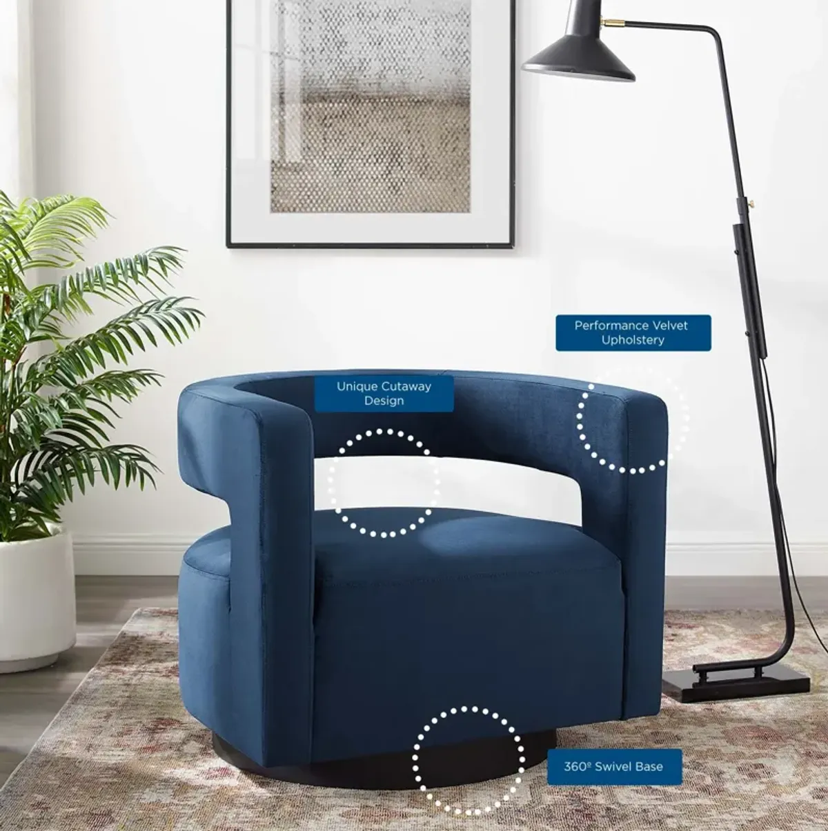 Spin Cutaway Swivel Armchair