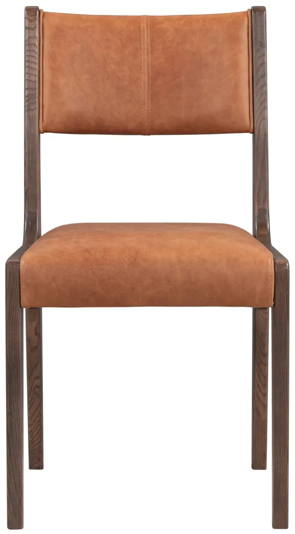 Wayne Top Grain Leather Autumn Brown Dining Chair