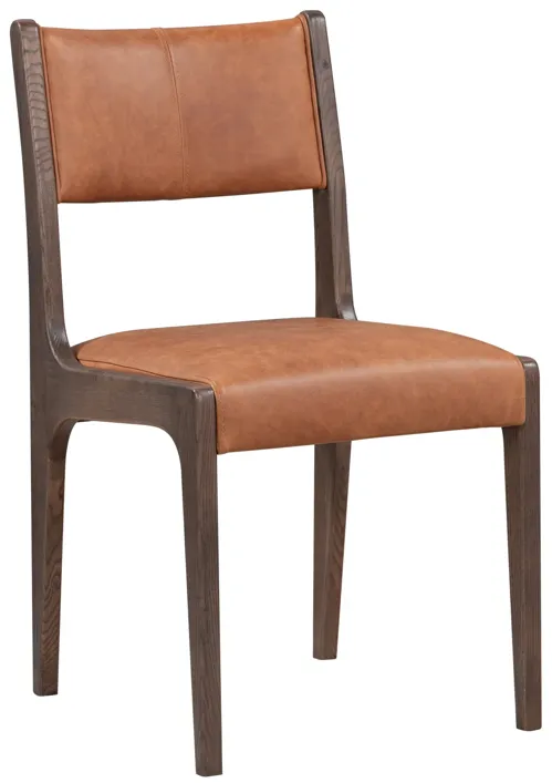 Wayne Top Grain Leather Autumn Brown Dining Chair