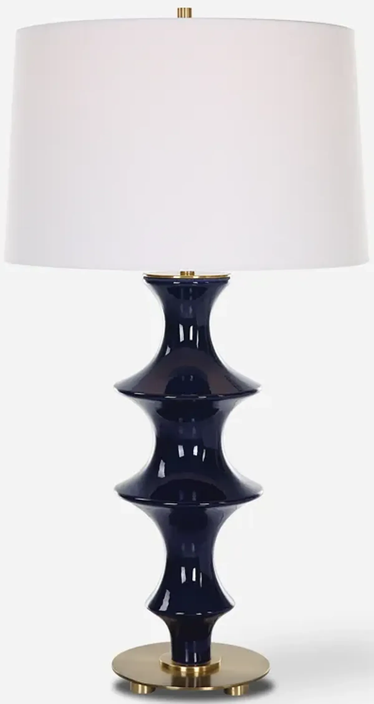 Coil Sculpted Blue Table Lamp