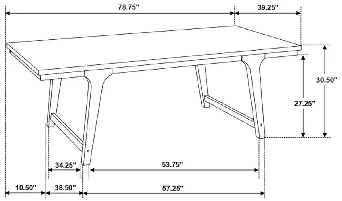 Reynolds 5-piece Rectangular Dining Table Set Brown Oak