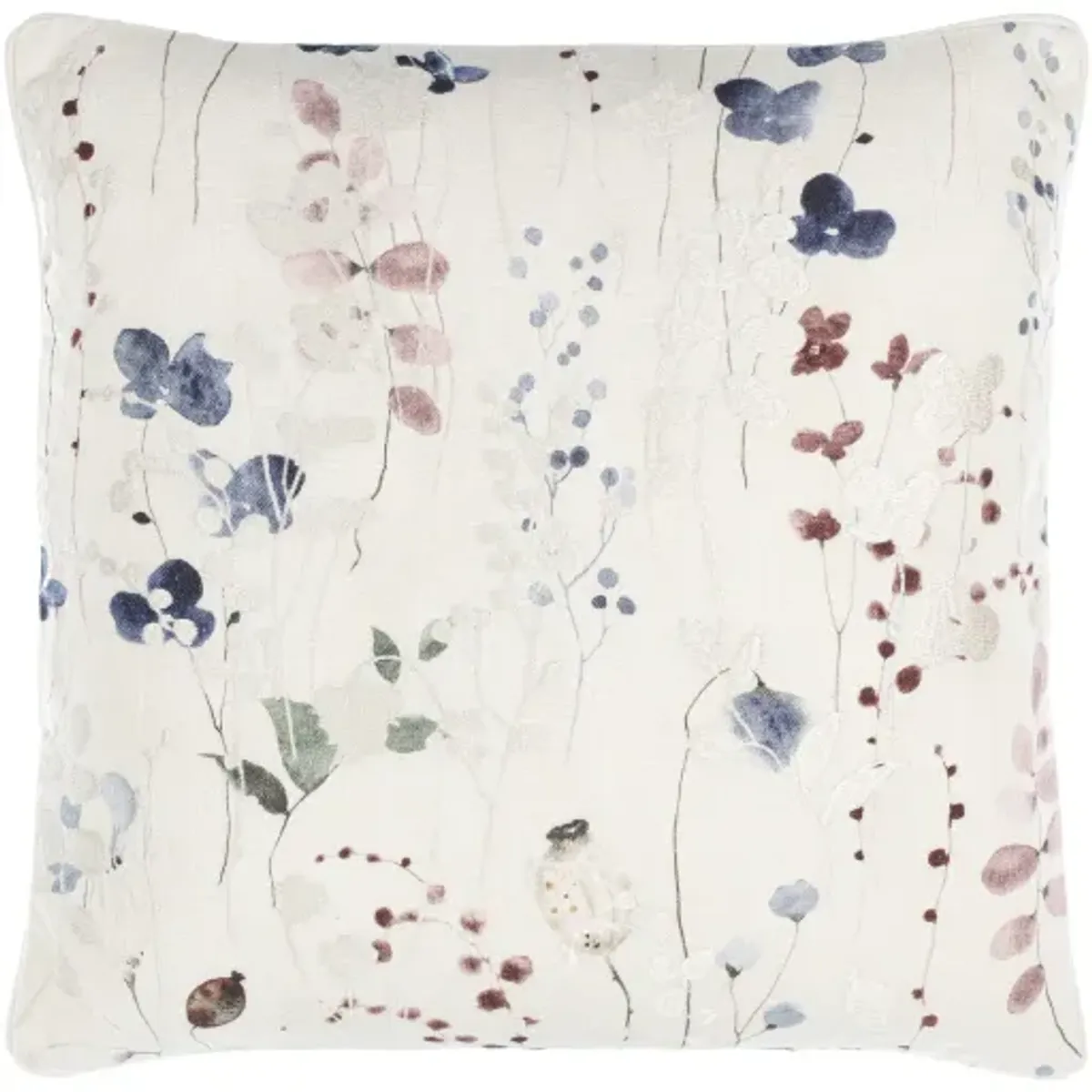 Painterly Florals PFL-002 20"L x 20"W Accent Pillow  - Poly Insert