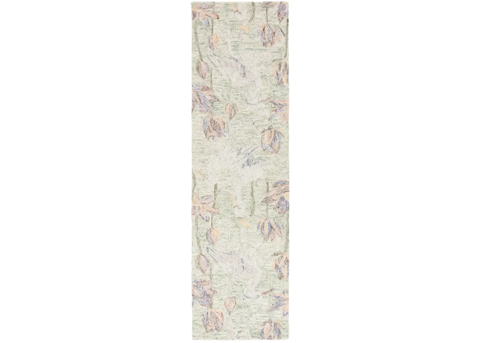 BLOSSOM 554 GREEN  2'-3' x 8' Runner Rug