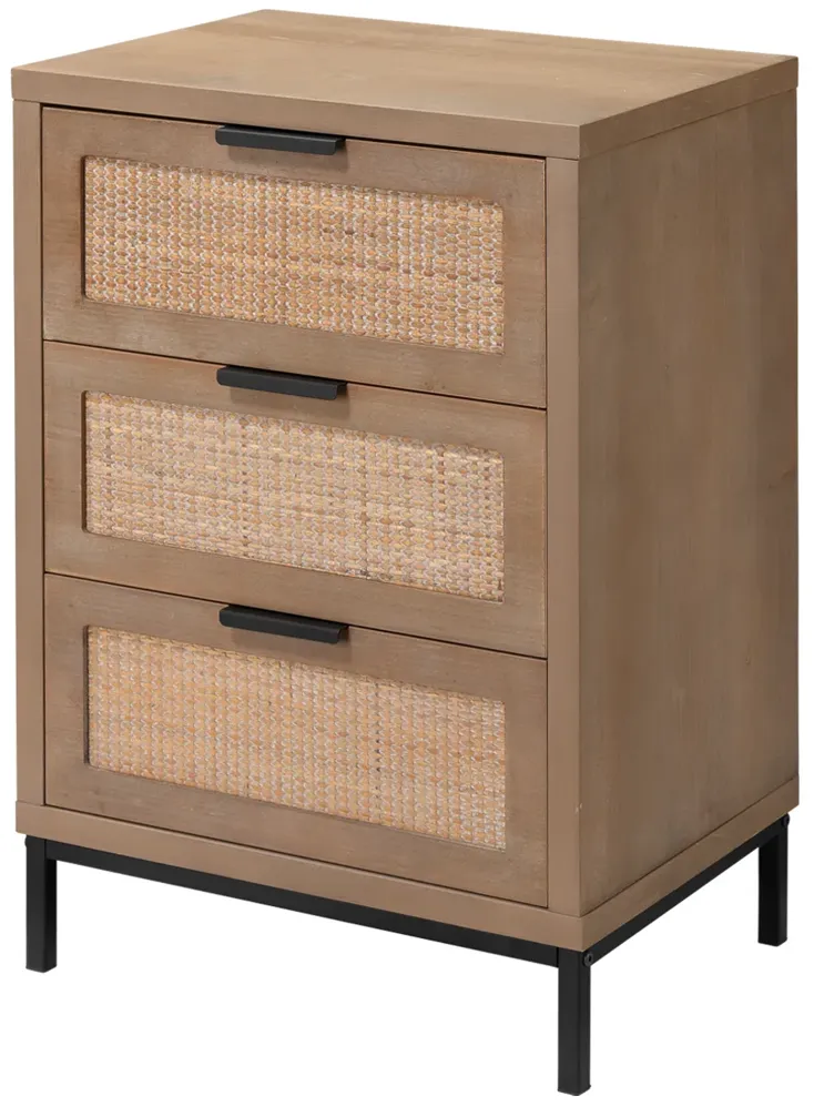 Reed 3 Drawer Side Table