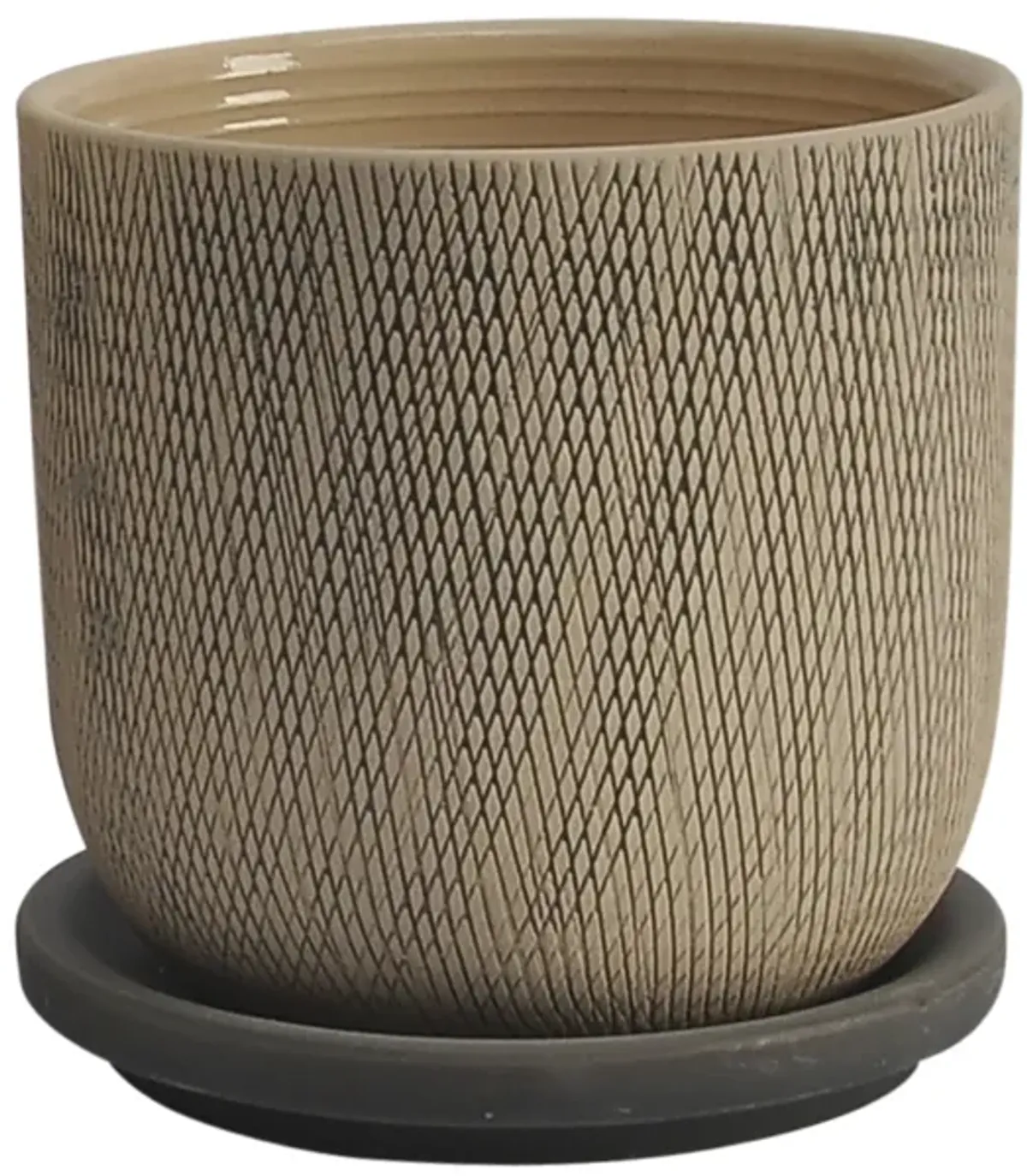 S/2 5/6" Mesh Planter W/ SauCeramic, Gray