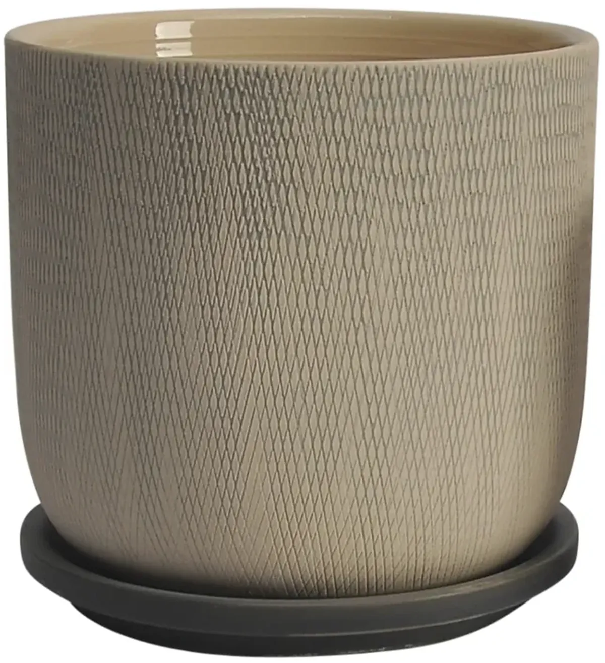 S/2 5/6" Mesh Planter W/ SauCeramic, Gray