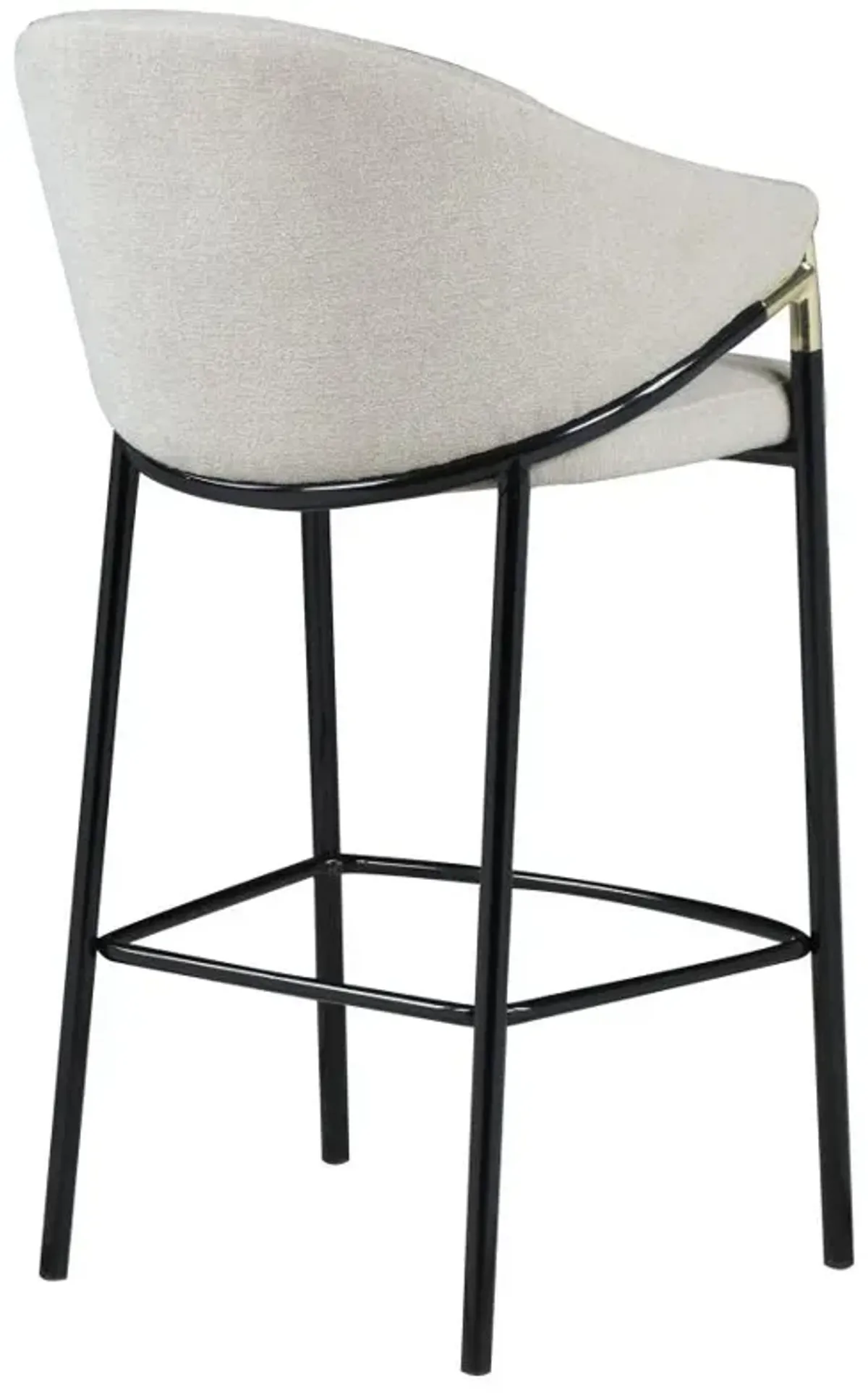 Chadwick Sloped Arm Bar Stools Beige and Glossy Black (Set of 2)